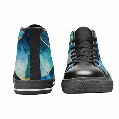 WOMEN'S Mermaid Scale High Top Canvas Aesthetic Sneakers
