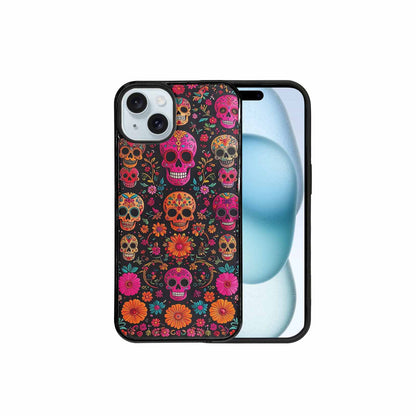 iPhone 15 Plus Case — Colorful Dia De Los Muertos Sugar, Custom Printed Phone Case