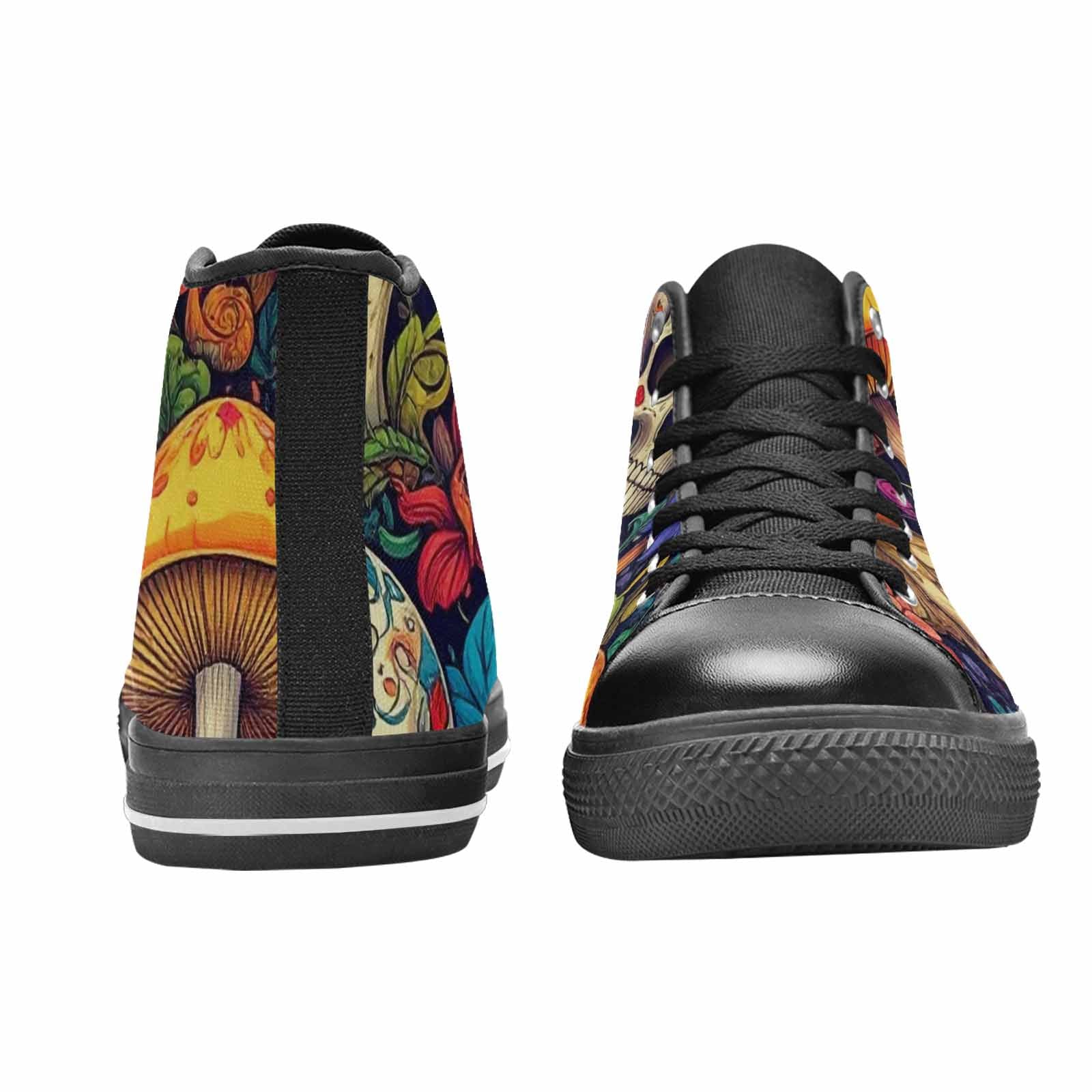 WOMEN'S Mushrooms And Skulls High Top Canvas Cottagecore Custom Shoes