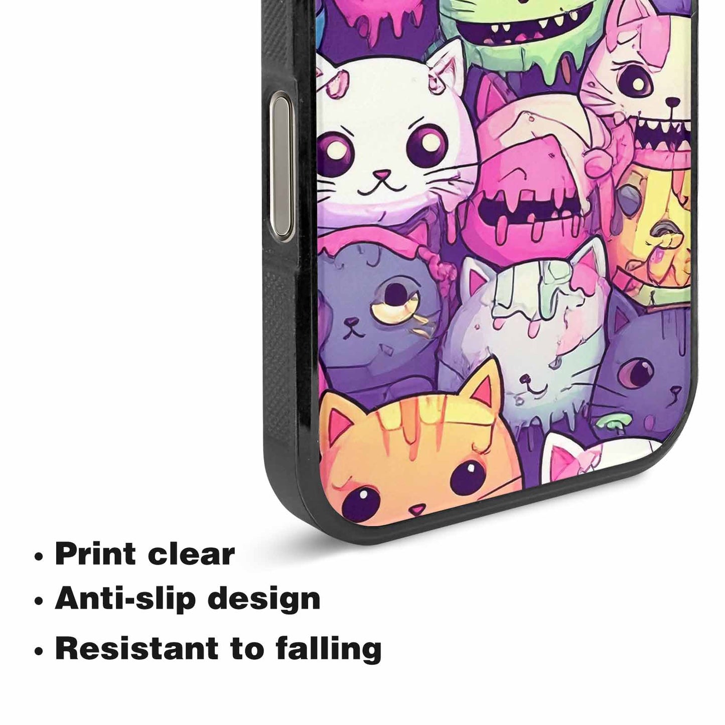 iPhone 16 Pro Case — Pastel Gore Cat Character Pattern Hundreds, Customized Protective Case
