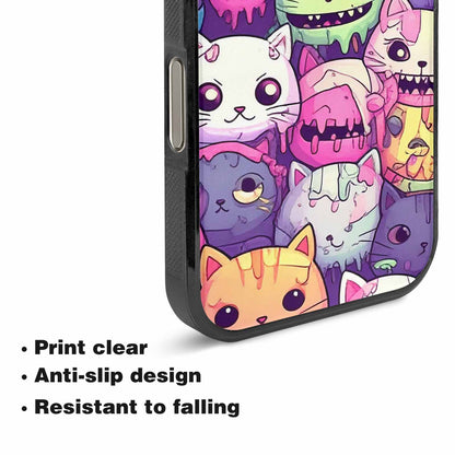 iPhone 16 Pro Case — Pastel Gore Cat Character Pattern Hundreds, Customized Protective Case
