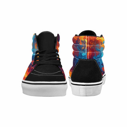 MEN'S Fire Flame High Top Canvas Grunge Custom Shoes