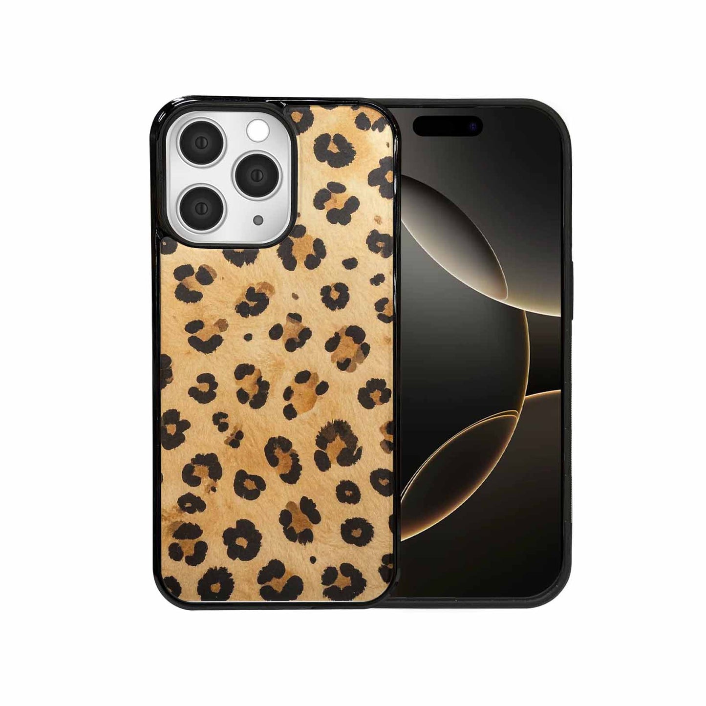 iPhone 15 Pro Max Case — Cheetah Print Sandy Tan Base With, Custom Printed Phone Case