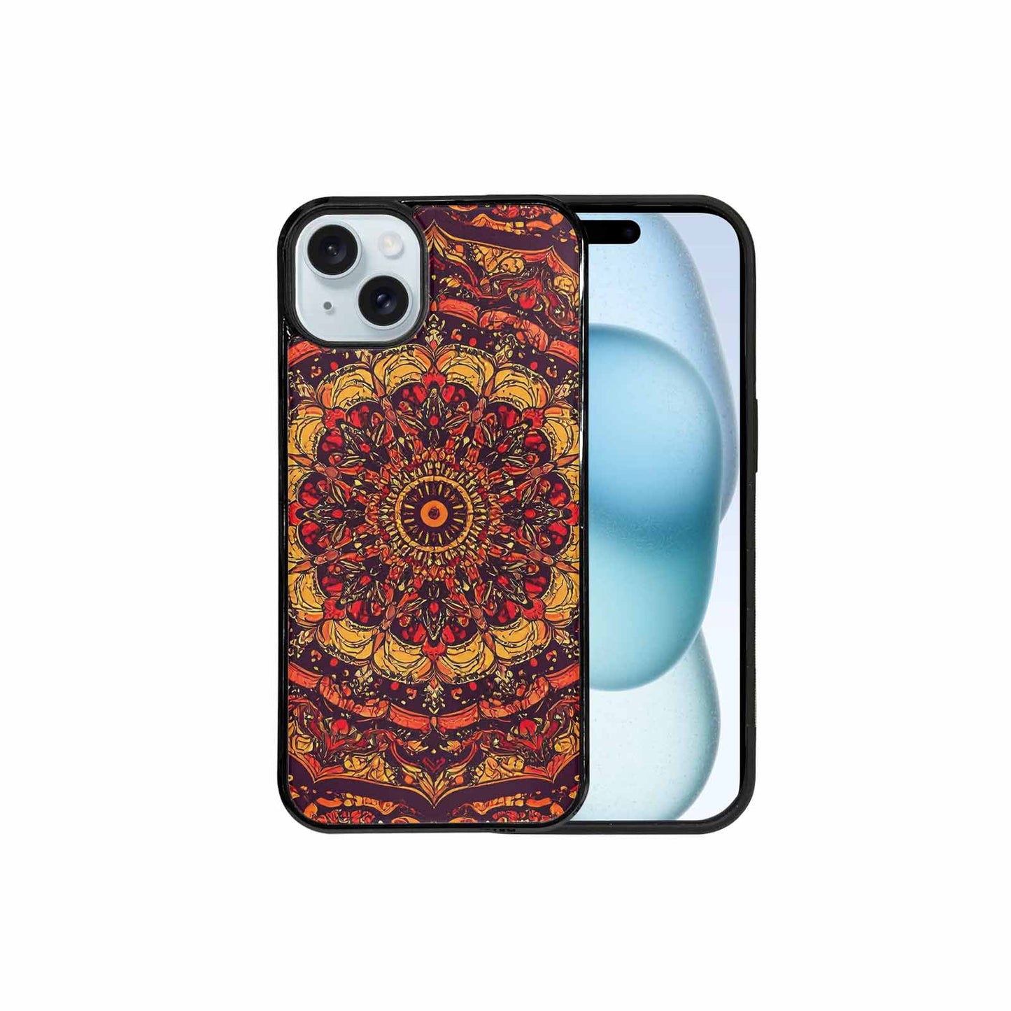 iPhone 15 Plus Case — Mandala Lions Art Seamless Pattern Vibrant, Original Design Phone Case