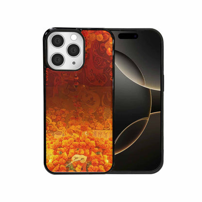 iPhone 15 Pro Max Case — Marigold Day Of The Dead Marigold, Custom Print Case Cover