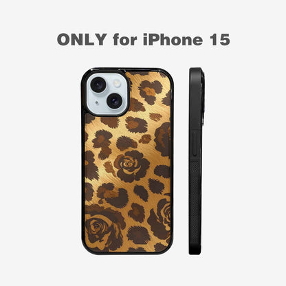 iPhone 15 Case — Classic Leopard Print Warm Golden Tan, Original Design Phone Case