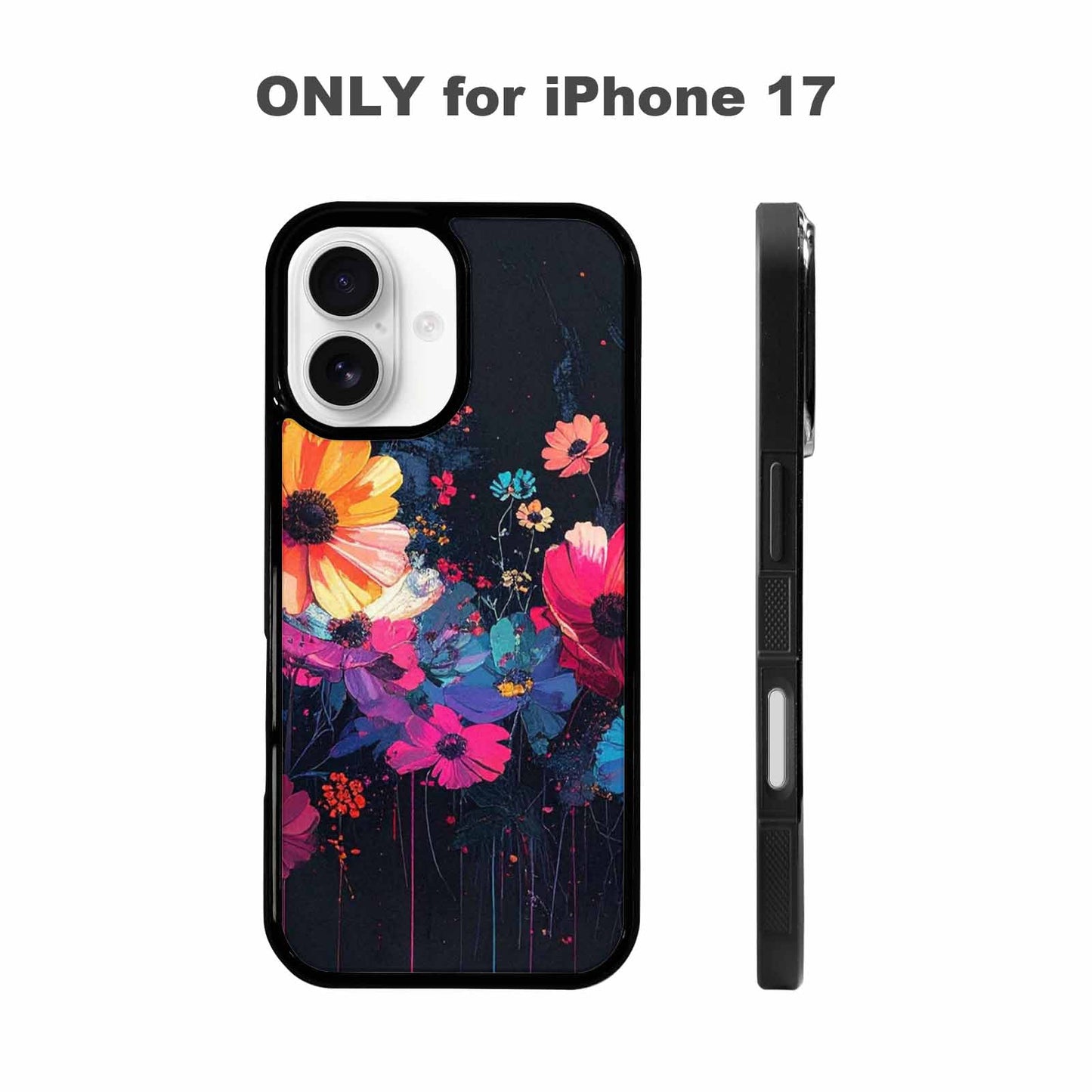 iPhone 17 Case — Shadowy Glitch Floral Pattern Floral, Custom Made Phone Cover