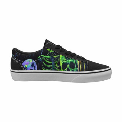 WOMEN'S Skeletons × Neon Green Lace-Up Canvas Y2K Custom Shoes