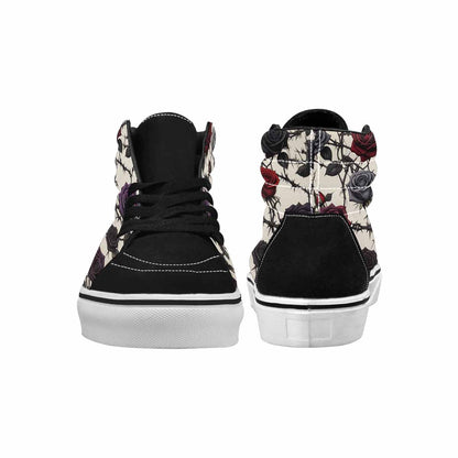 MEN'S Black Gothic Rose High Top Canvas Y2K Custom Shoes