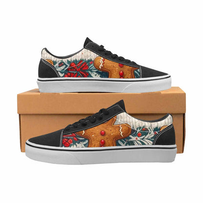 MEN'S Christmas Holly Snowflake Canvas Lace-Up Grunge Custom Sneakers