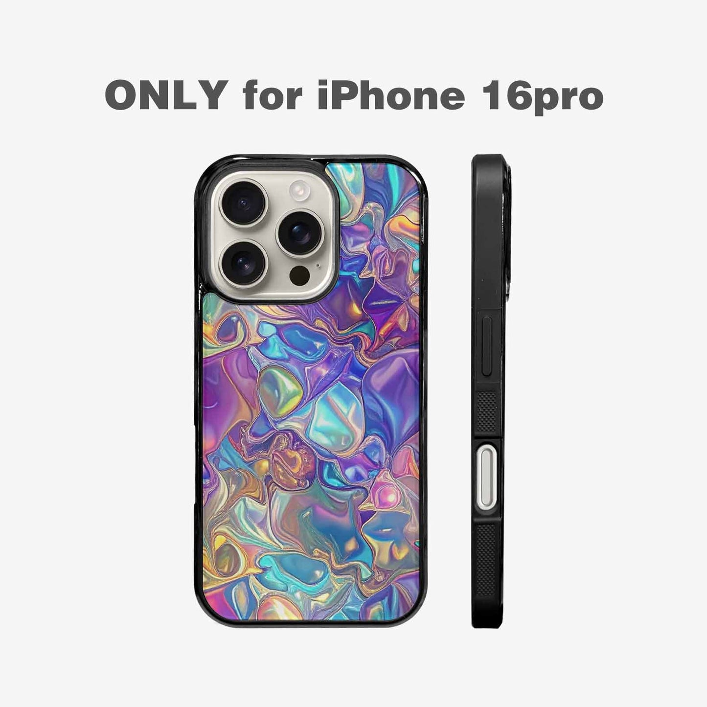 iPhone 16 Pro Case — Holographic Iridescent Shimmer Pattern Hundreds Of, Unique Phone Case Design