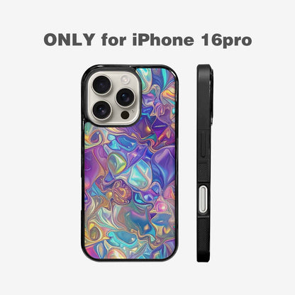 iPhone 16 Pro Case — Holographic Iridescent Shimmer Pattern Hundreds Of, Unique Phone Case Design