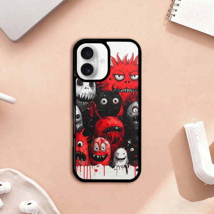 iPhone 17 Case — Black &amp; Red Ink Cartoon Cute, Custom Made Phone Cover