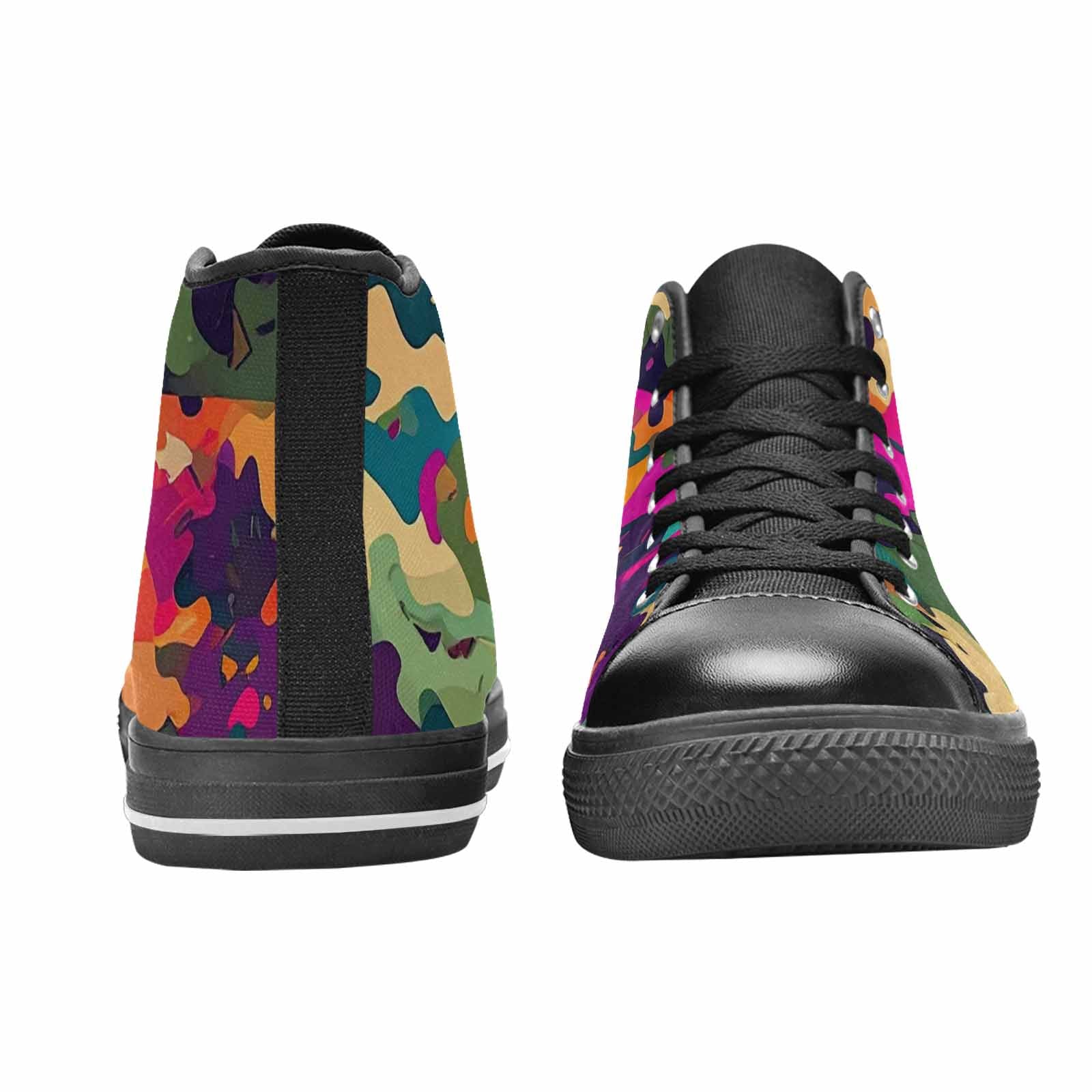 WOMEN'S Military Camouflage Blotch High Top Canvas Surreal Custom Shoes