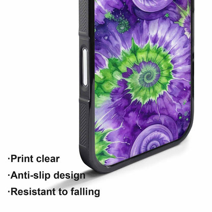 iPhone 17 Pro Case — Tie Dye Purple Green Blended Tie, Customized Protective Case