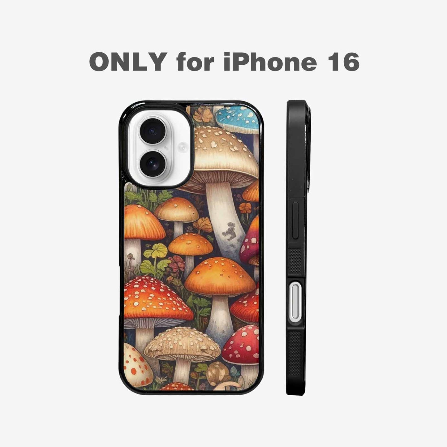 iPhone 16 Case — Mushrooms General Mushrooms Pa, Custom Art Phone Cover
