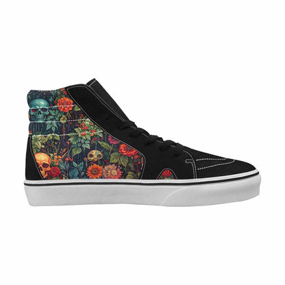 MEN'S Skulls  Botanical Skulls High Top Canvas Vivid Custom Sneakers