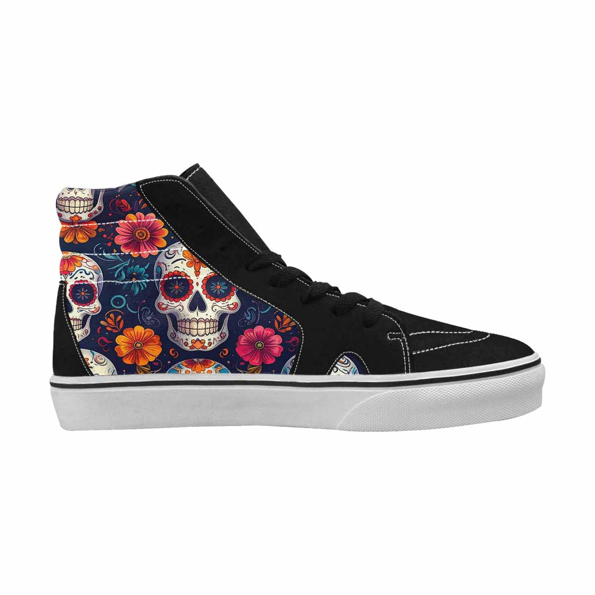 MEN'S Day Of Dead Sugar Skull High Top Canvas Aesthetic Custom Sneakers