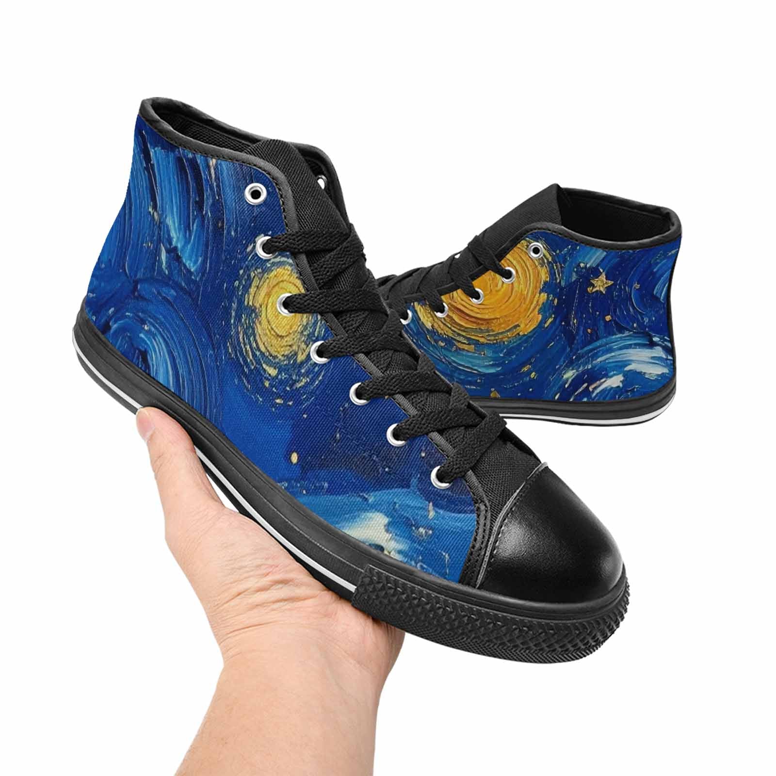 MEN'S Starry Night Galaxy High Top Canvas Neon Fantasy Sneakers