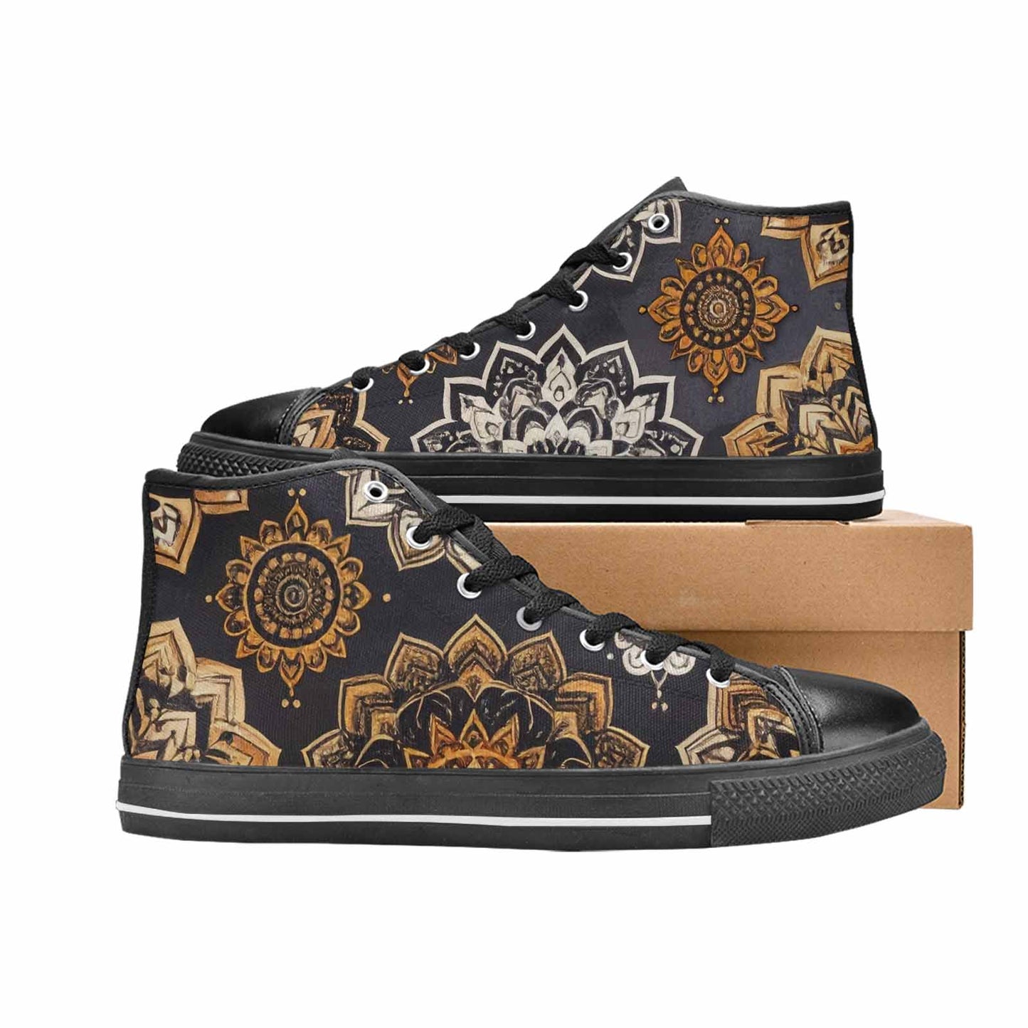MEN'S Mandala High Top Canvas Surreal Custom Shoes