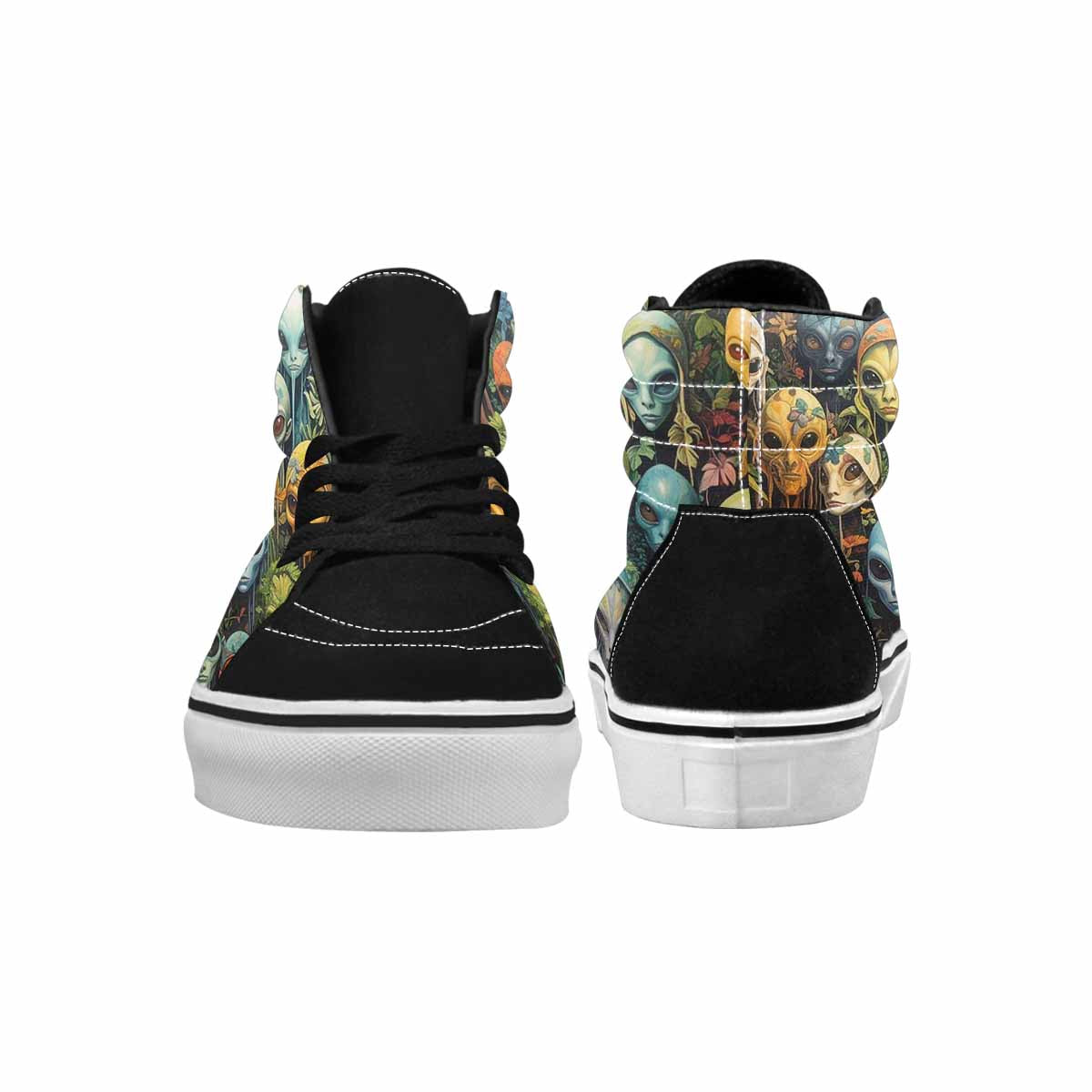 MEN'S Aliens High Top Canvas Neon Fantasy Custom Shoes