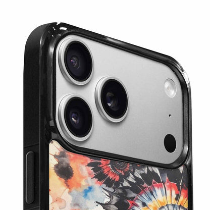 iPhone 17 Pro Case — Tie Dye Swirls Black Red Tie, Custom Phone Case