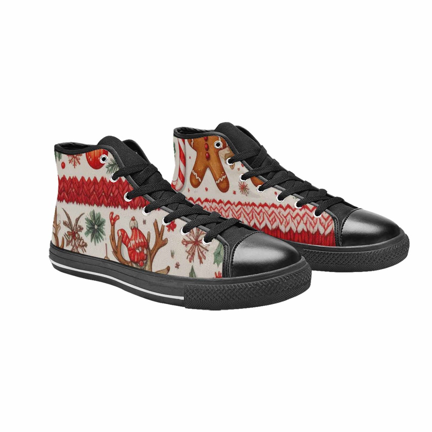 WOMEN'S Christmas Holly Snowflake High Top Canvas Dreamcore Sneakers