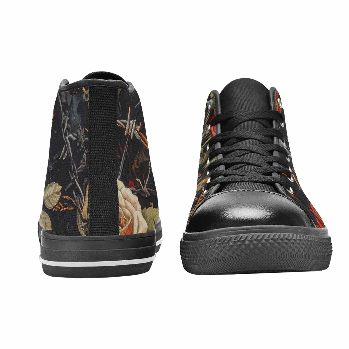 WOMEN'S Barbed Wire Chain High Top Canvas Grunge Sneakers