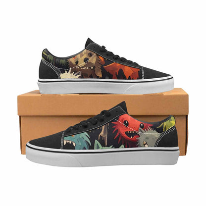 WOMEN'S Monsters  Camo Monsters Lace-Up Canvas Vivid Custom Sneakers