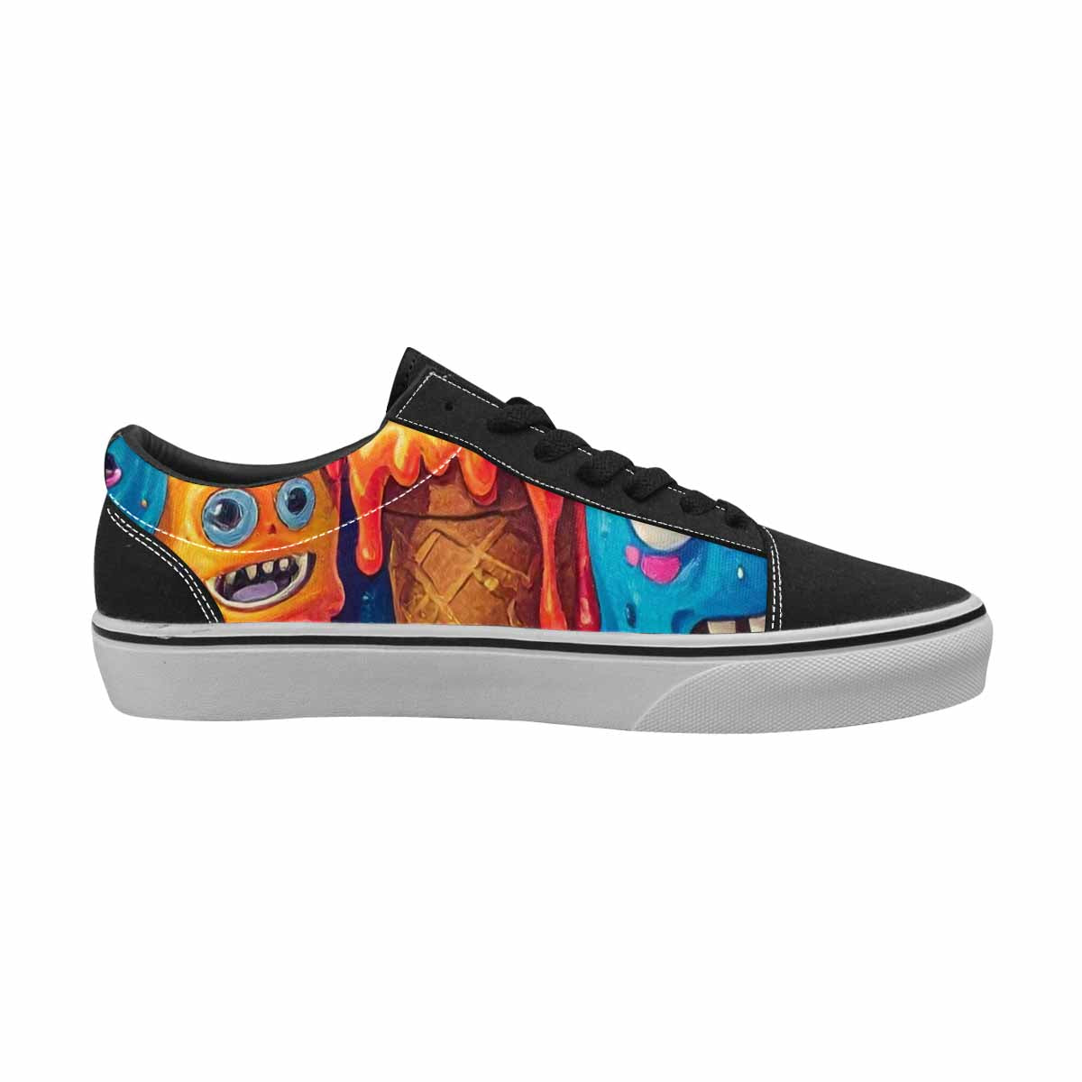 WOMEN'S Melting Ice Cream Monster Lace-Up Canvas Grunge Shoes