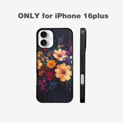 iPhone 16 Plus Case — Shadowy Glitch Floral Pattern Hundreds Of, Custom Phone Case