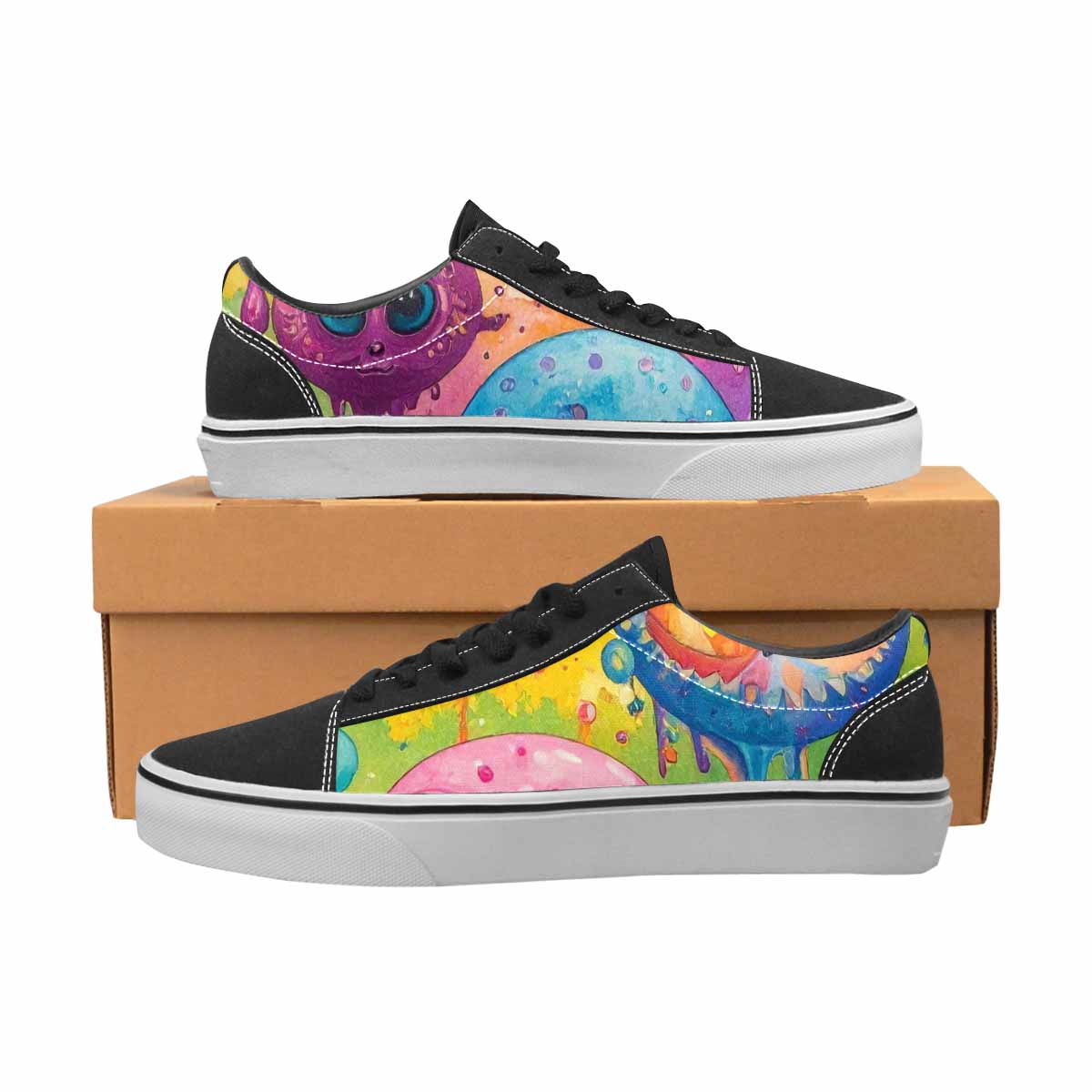 WOMEN'S Aliens  Tie Dye Lace-Up Canvas Cottagecore Sneakers