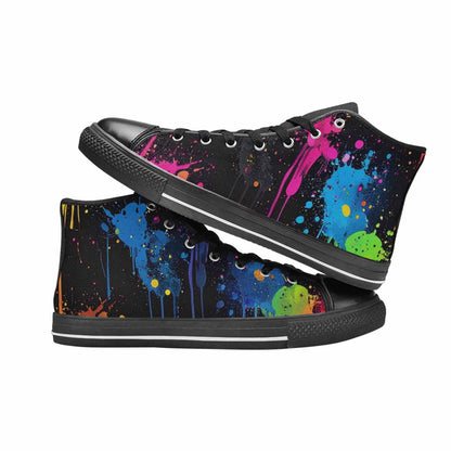 WOMEN'S Paint Splatter High Top Canvas Wallpaper Art Custom Shoes