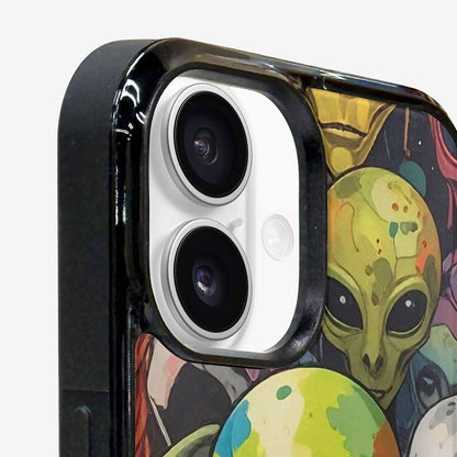 iPhone 16 Plus Case — Aliens Camo Aliens Pattern Hundreds Of, Custom Made Phone Cover