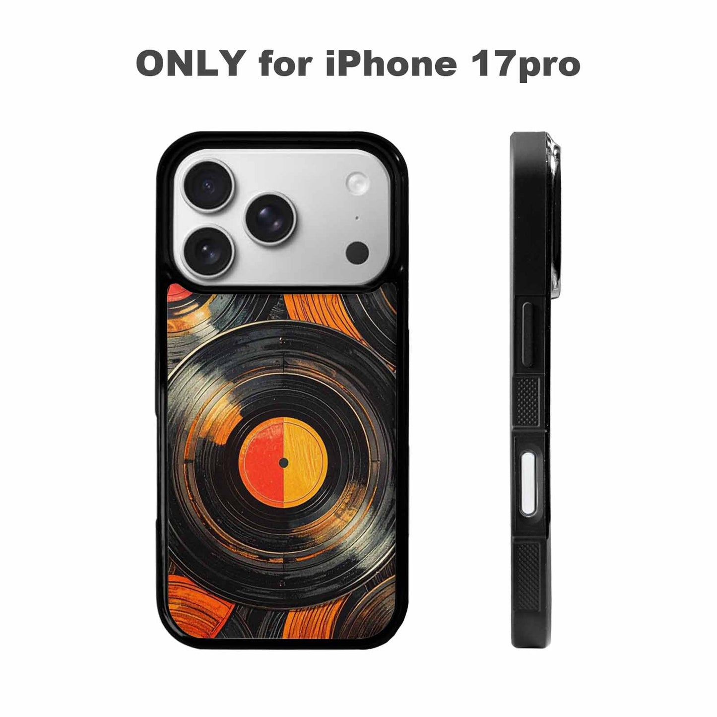 iPhone 17 Pro Case — Retro Wood Grain Vinyl Retro Vintage, Unique Phone Case Design