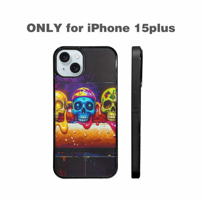 iPhone 15 Plus Case — Toxic Skeleton Hot Dog Eye Small, Custom Designed Case Cover