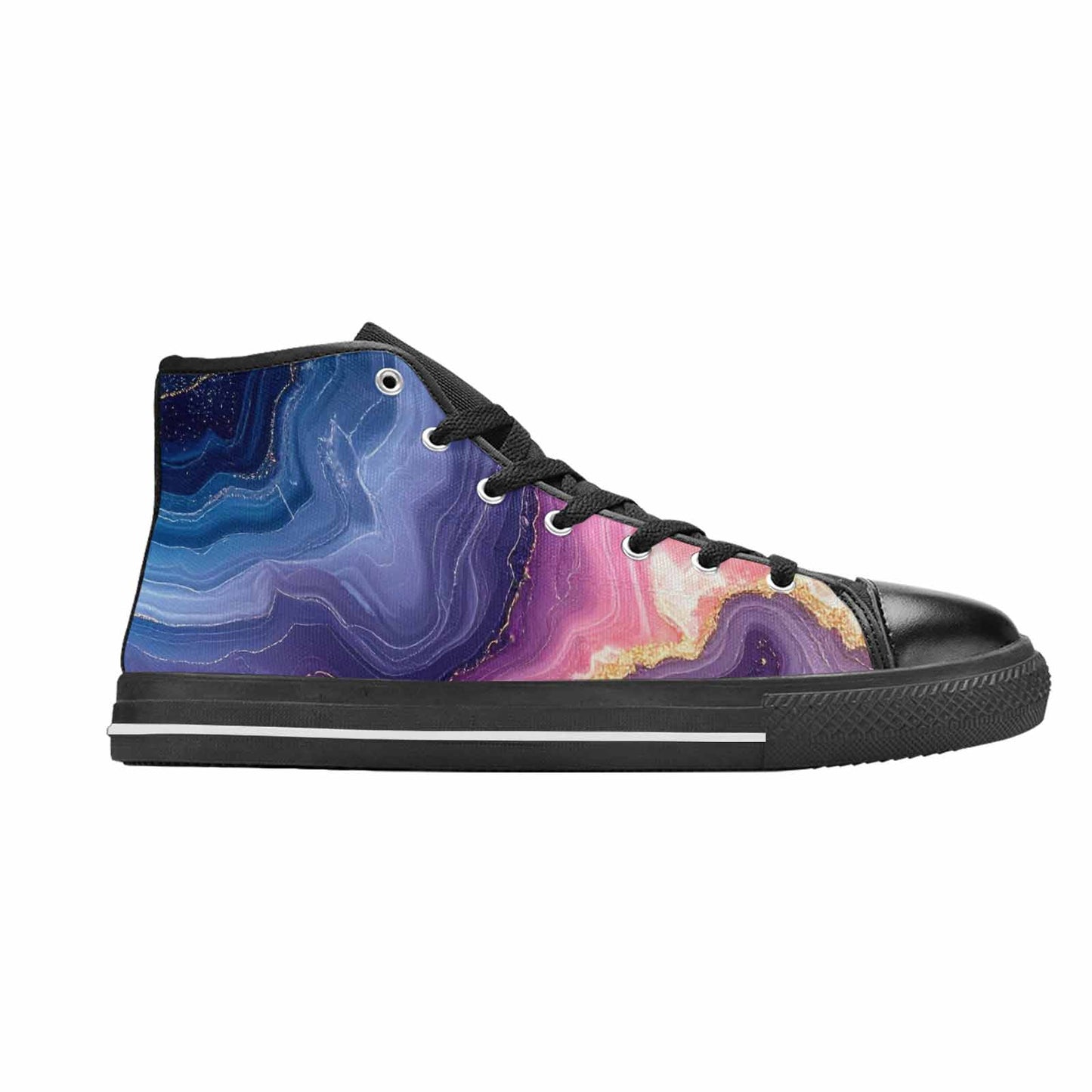 MEN'S Marble Galaxy High Top Canvas Vibrant Chaos Shoes