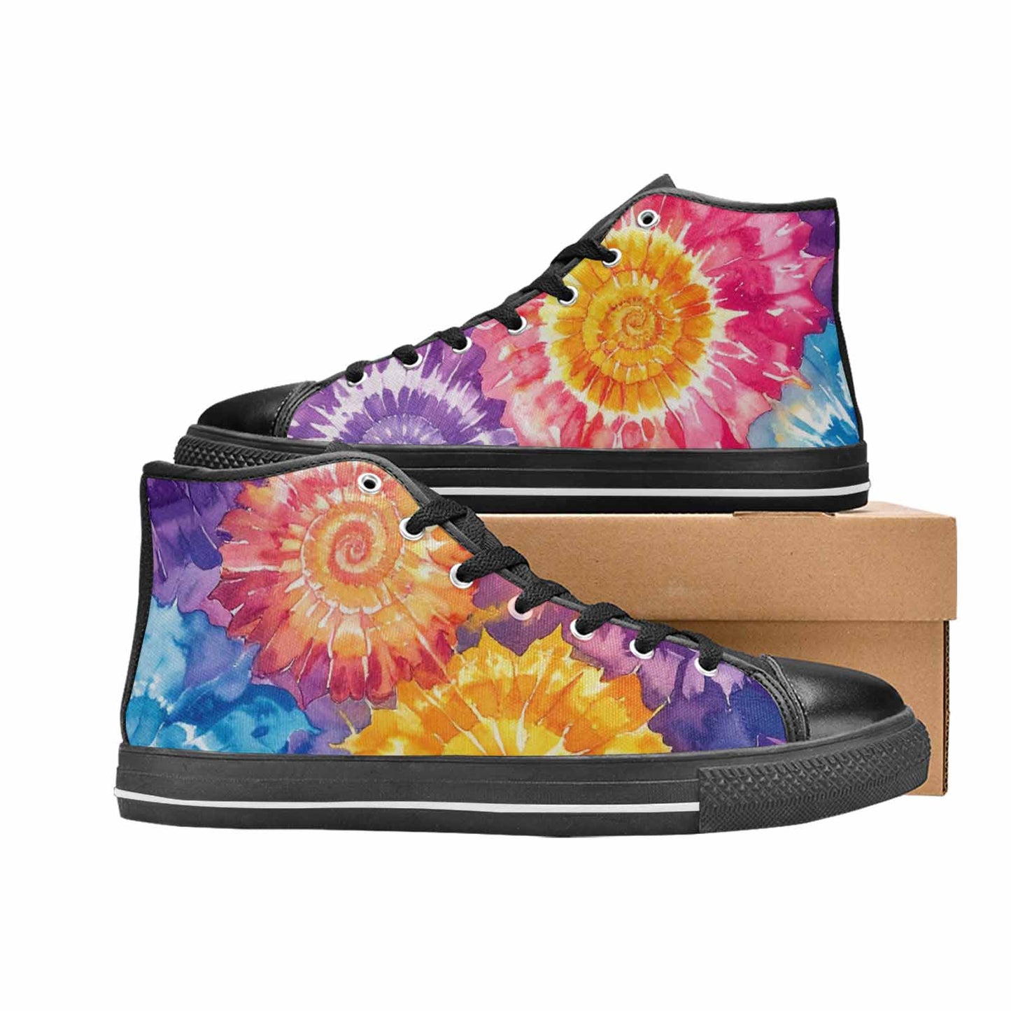 MEN'S Tie Dye Swirl High Top Canvas Vivid Shoes