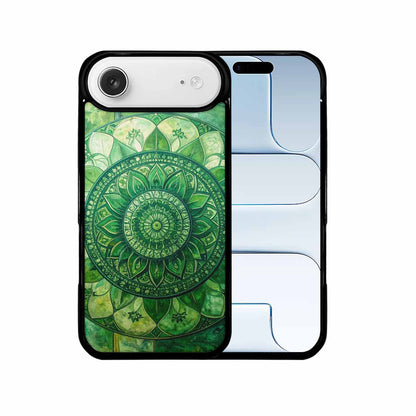 iPhone 17 Air Case — Green Mandala Bohemian Print Edge Original, Personalized Phone Case