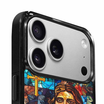 iPhone 17 Pro Max Case — Jesus Face Small Cross Original Art, Custom Print Case Cover