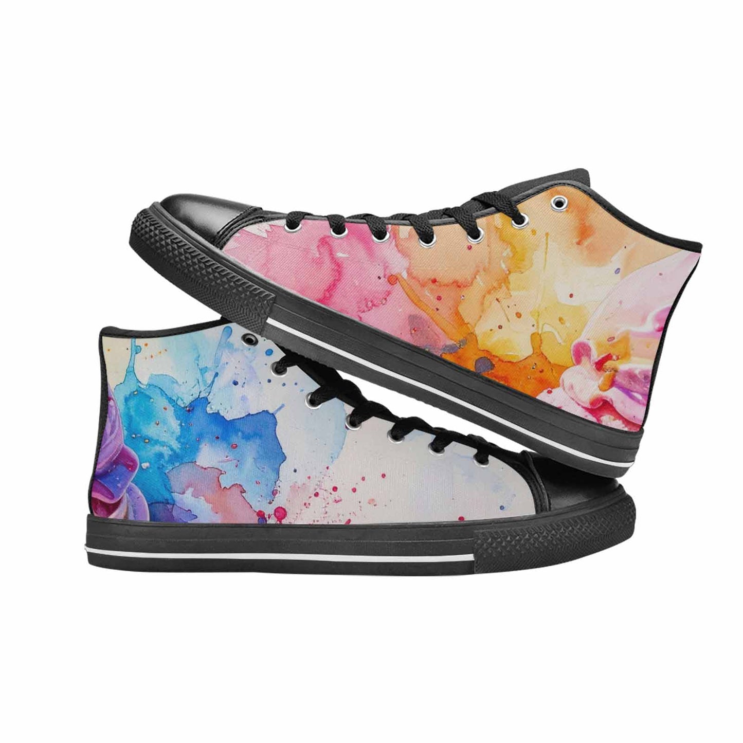 MEN'S Melting Icecream Collage High Top Canvas Vibrant Chaos Custom Sneakers