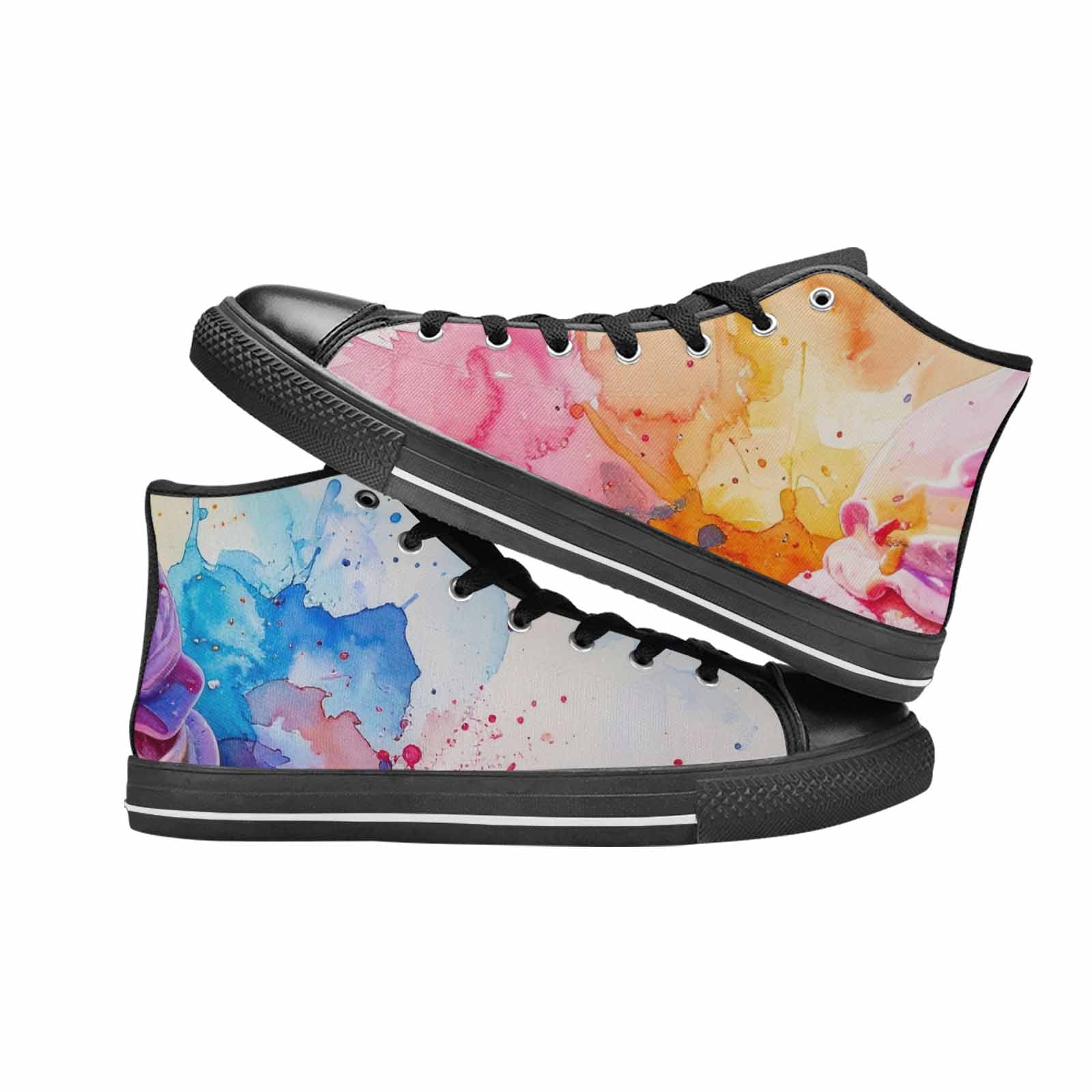 MEN'S Melting Icecream Collage High Top Canvas Vibrant Chaos Custom Sneakers