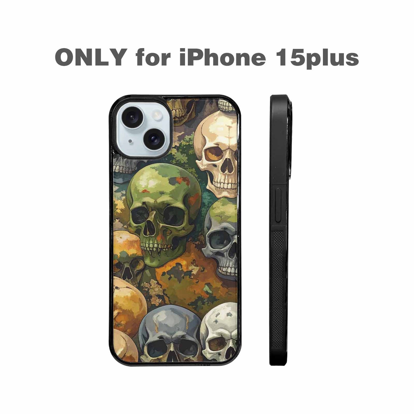 iPhone 15 Plus Case — Skulls Camoskulls Pattern Hu Bti, Unique Phone Case Design