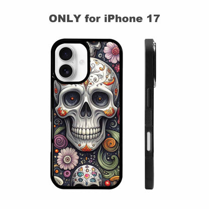 iPhone 17 Case — Greyscale Black And White Gothic Skulls, Customized Protective Case