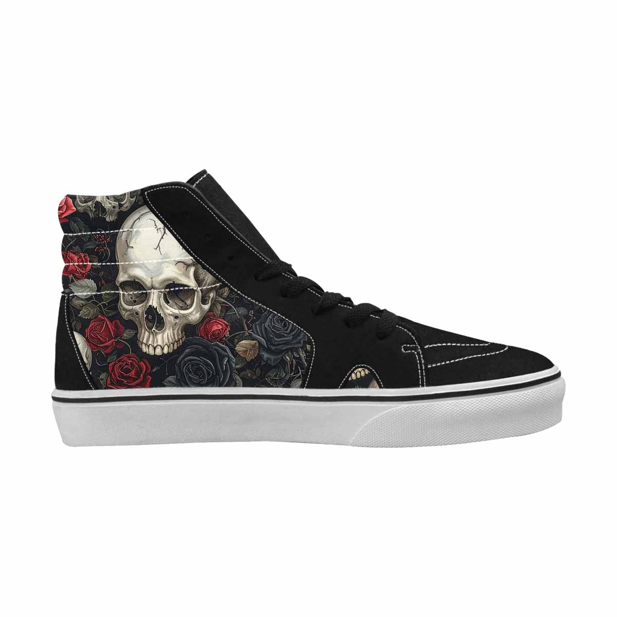 WOMEN'S Skulls - Roses High Top Canvas Cottagecore Custom Shoes