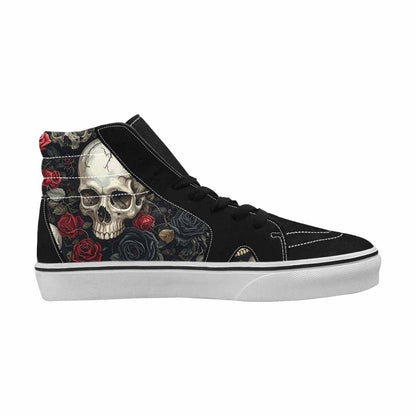WOMEN'S Skulls - Roses High Top Canvas Cottagecore Custom Shoes