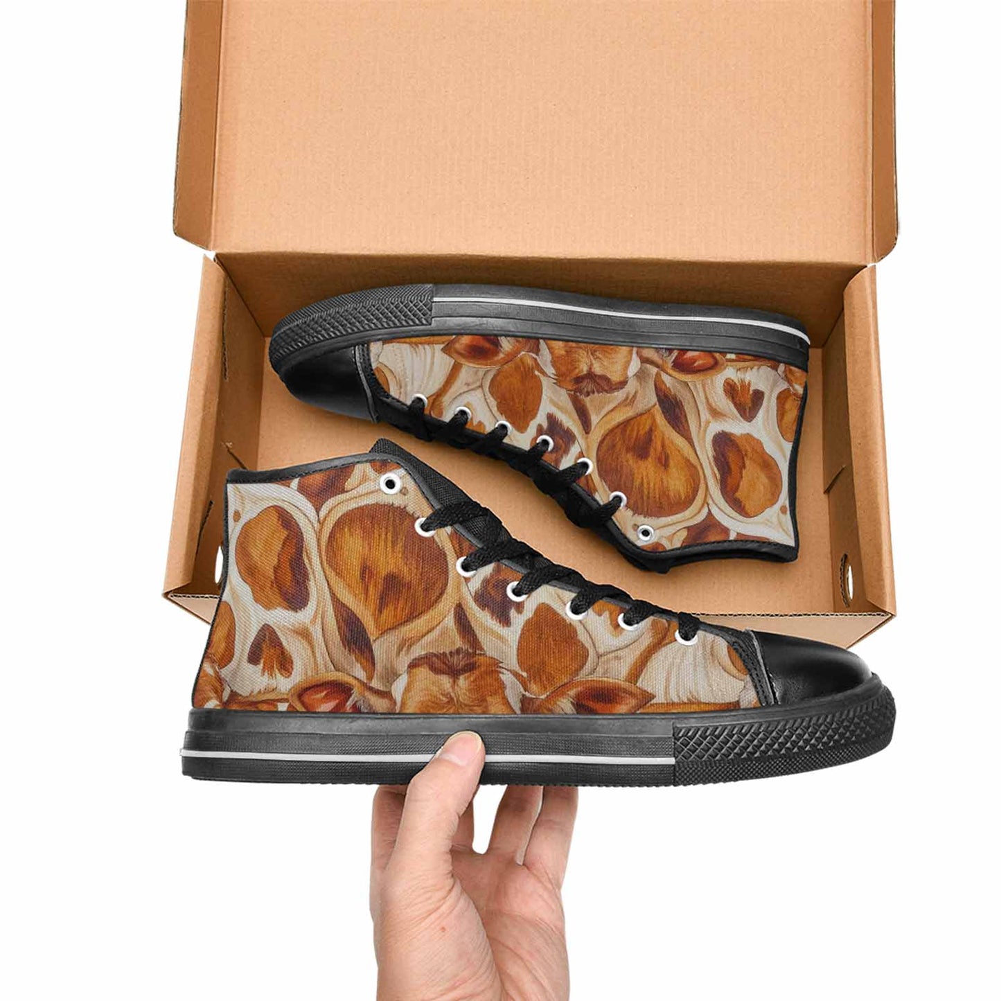 MEN'S Cow Animal Print High Top Canvas Y2K Custom Shoes