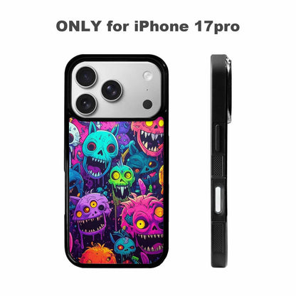 iPhone 17 Pro Case — Mixed Toxic Glow Creature Pattern Cartoon, Original Design Phone Case