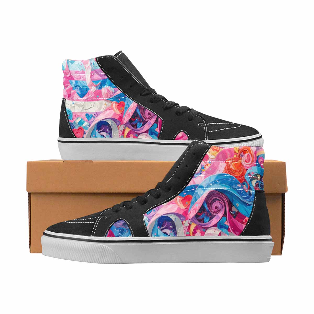 WOMEN'S Pride High Top Canvas Custom Fashion Vivid Custom Print Sneakers
