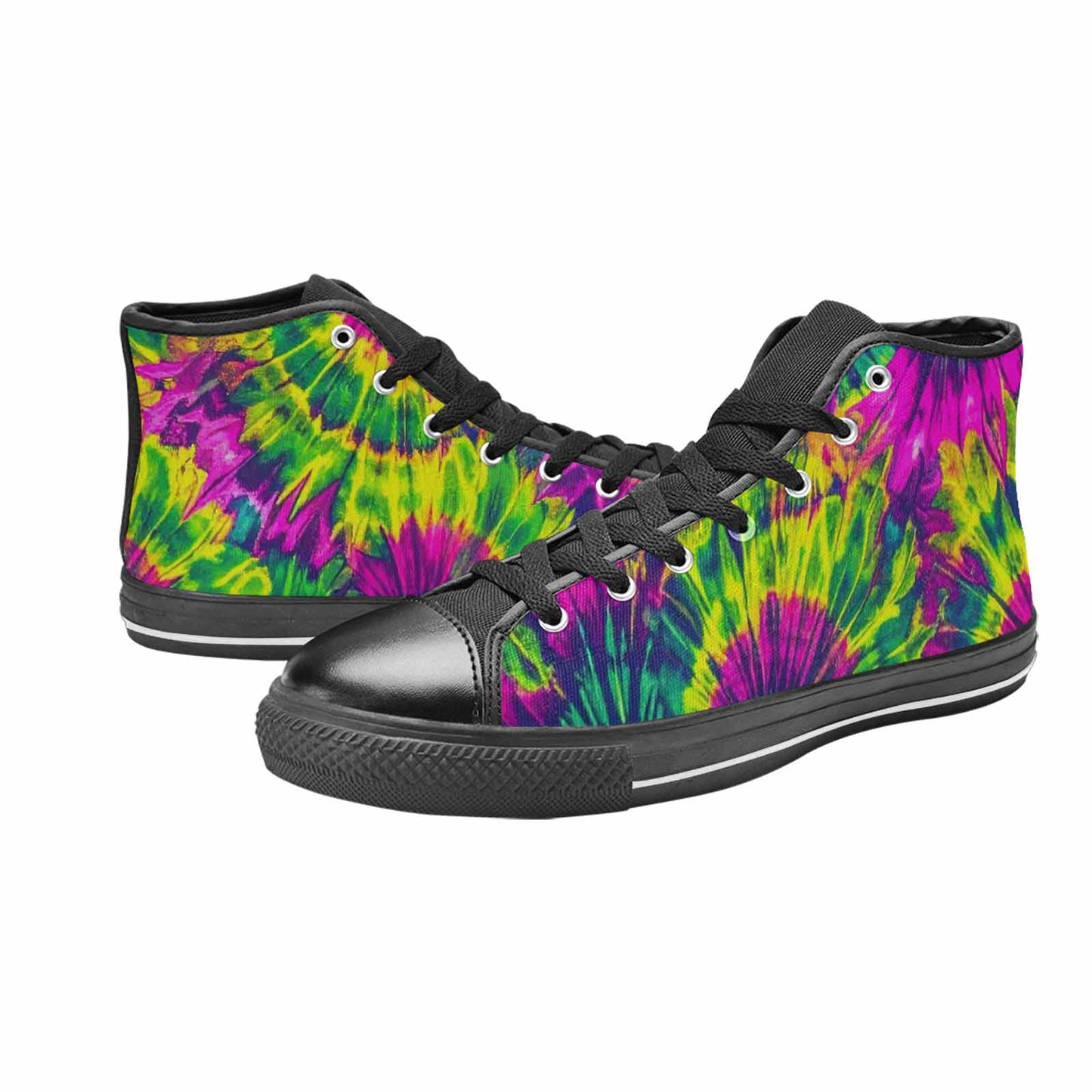 WOMEN'S Tie Dye - High Top Canvas Wallpaper Art Custom Sneakers